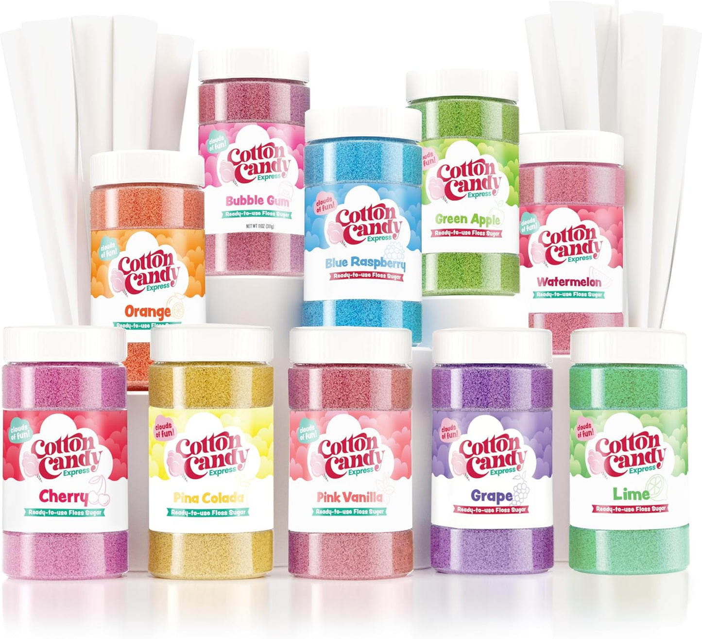 Cotton Candy Floss Sugar Jar (11oz) each